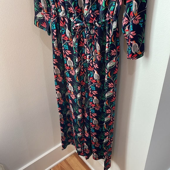 Boden navy jumpsuit with bird and floral print - Picture 5 of 9